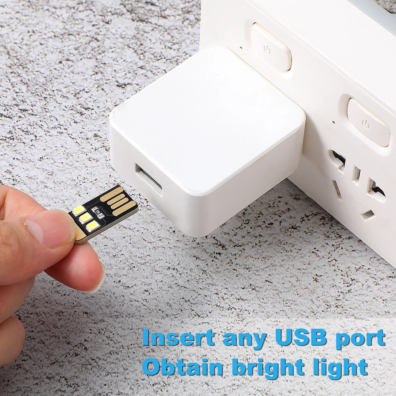 5Pcs USB 미니 LED 라이트 휴대용 초박형 저전력 고휘도 키보드 조명 야간 독서 비상 캠핑