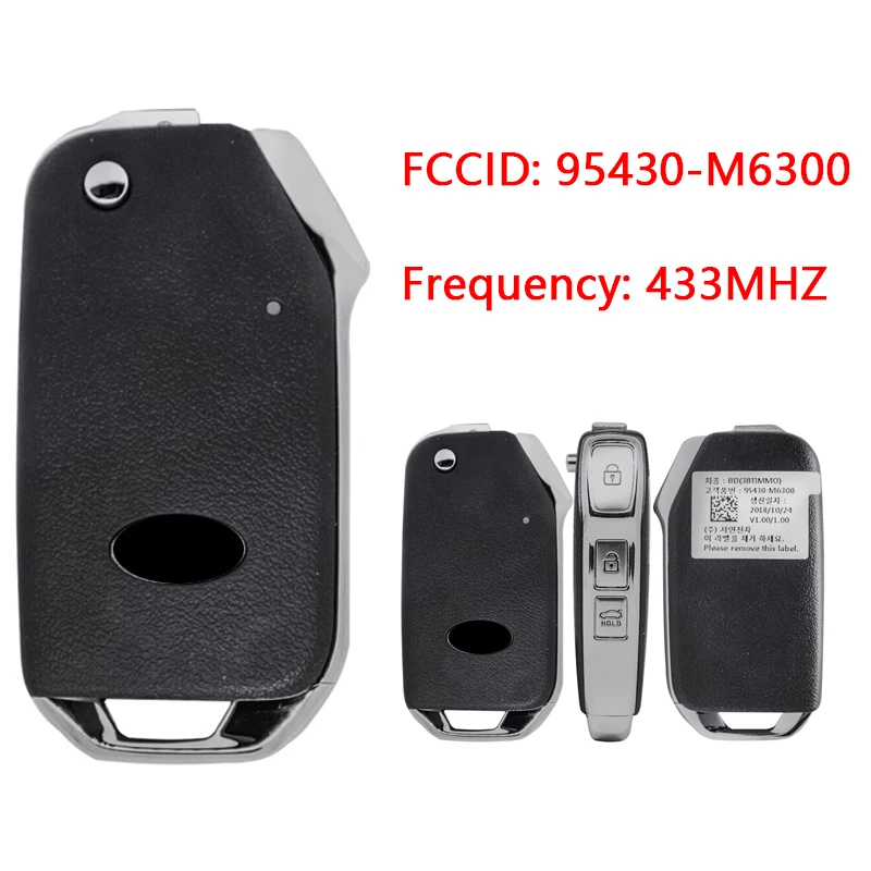 

CN051174 3 Buttons Genuine Flip Key For KIA Cerato 2018-2020 8A Chip Remote Car Key With 433MHZ PN 95430-M6300 FCC TG00520