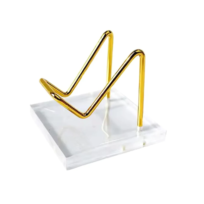 Metalowy stojak ekspozycyjny na minerały z akrylową podstawą na kryształy, biżuterię, półka na kamienie