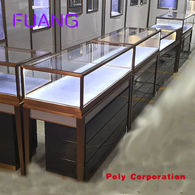 Custom  Custom Made Fashion Wooden Wall Glass Cabinet Jewelry Display Case Gold Silver Accessories With LED lighting Jewellery S customcustom modern fashion wooden jewellery accessories wooden wall glass cabinet jewelry display jewelry showcases