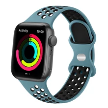 

Silicone Sport Strap For Apple Watch Band 41mm 45mm 38mm 42mm 40mm 44mm Watchband Breathable Bracelet For iWatch 7 6 5 4 3 2 1