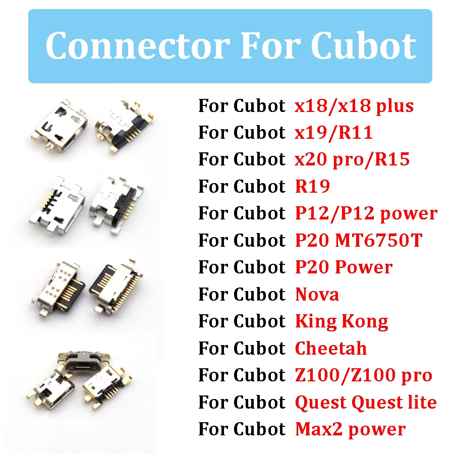 2 Pz Micro Usb Carica Jack Di Ricarica Presa Jack Power Dock Per Cubot X18 X19 X20 Plus Pro R11 R15 R19 P12 P20 Power