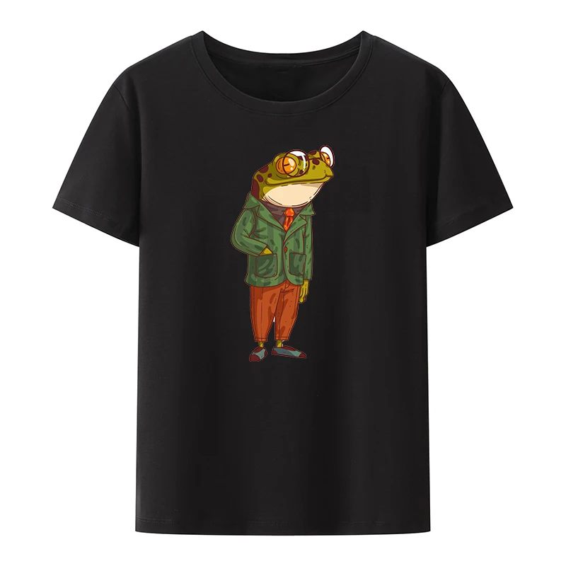 

Fun Frog Cotton T-shirts Print Roupas Masculinas Street Fashion Humor Comfortable Koszulki Streetwear Short-sleev Leisure Casual