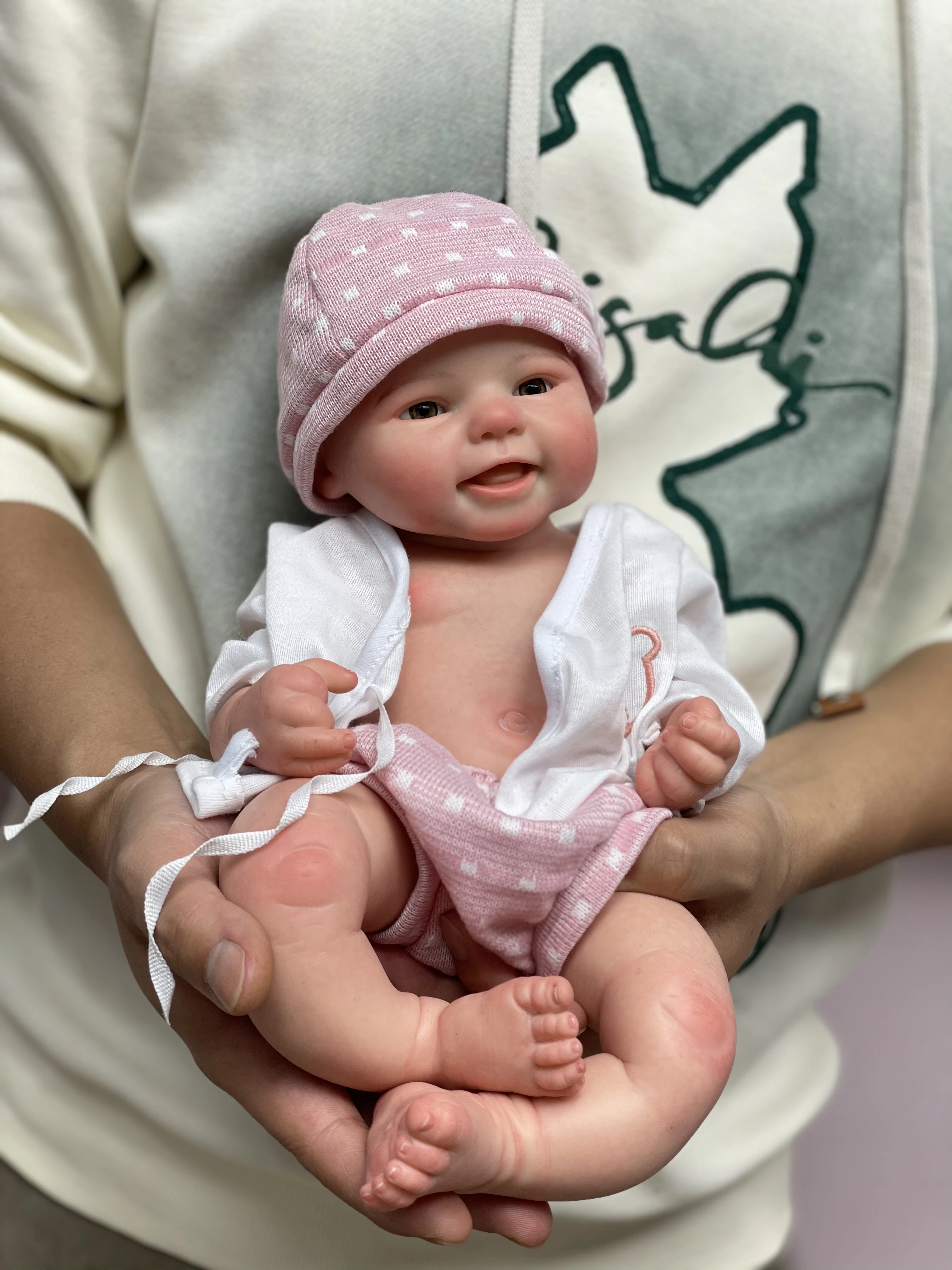 Painted All Silicone Girl&Boy 40CM Bebe Reborn Full Soft Silicone