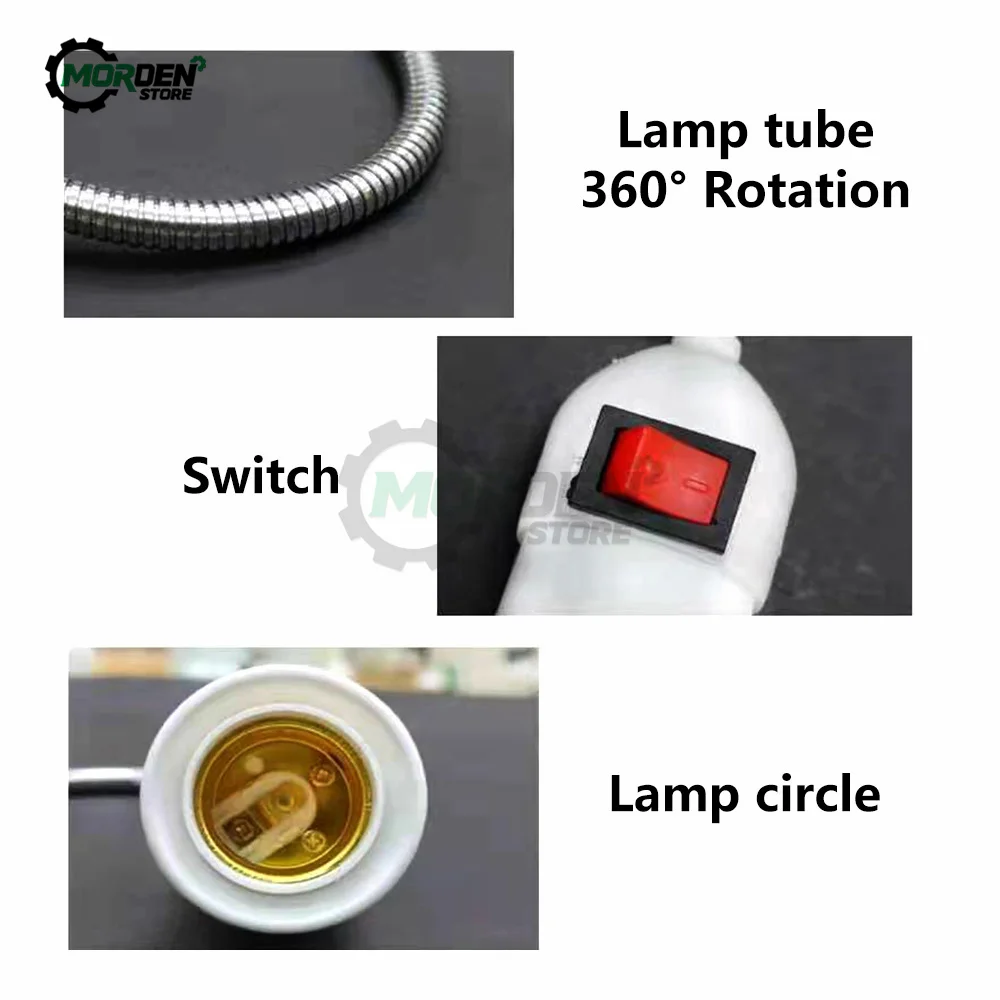 EU/US/UK Plug E27 Lamp Base lamp bulb holder lamp holder lamp base socket converter lamp socket adapter Wall Flexible Holder Light Socket Converter Bases On/Off Book light Adapter Plug Switch
