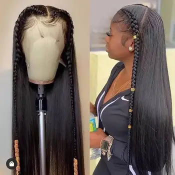 13x4 13x6 Hd Transparent Bone Straight Lace Front Wigs 30 40 Inch Brazilian Human Hair Wigs For Women Straight Lace Frontal Wig 1