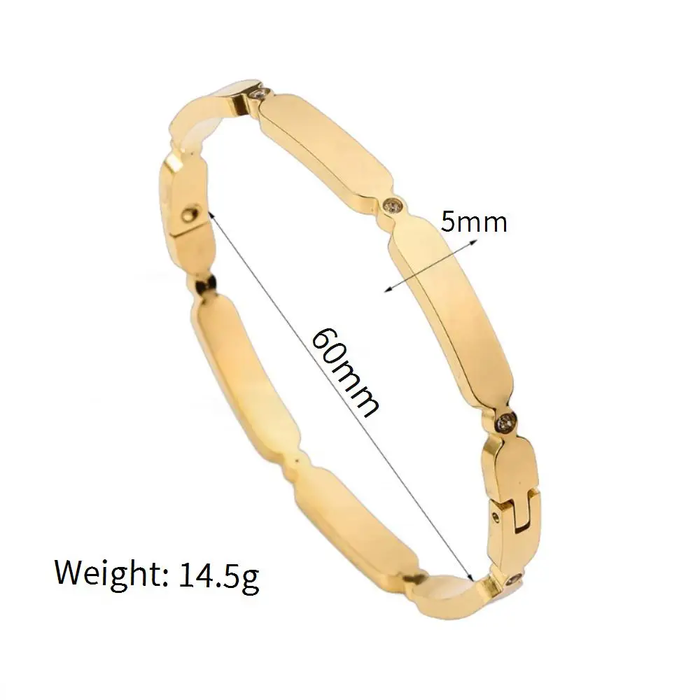 Popular Egg Shaped Zircon Inlaid Stainless Steel Women's Bracelet With Buckle Fashion Party Hand Accessories 3