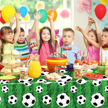 1/3 Stuks Voetbaltafelkleed voor WK 2026 feest Verjaardagsparty Decoraties - Plastic Tafelkleed voor Ballen-thema Benodigdheden 4