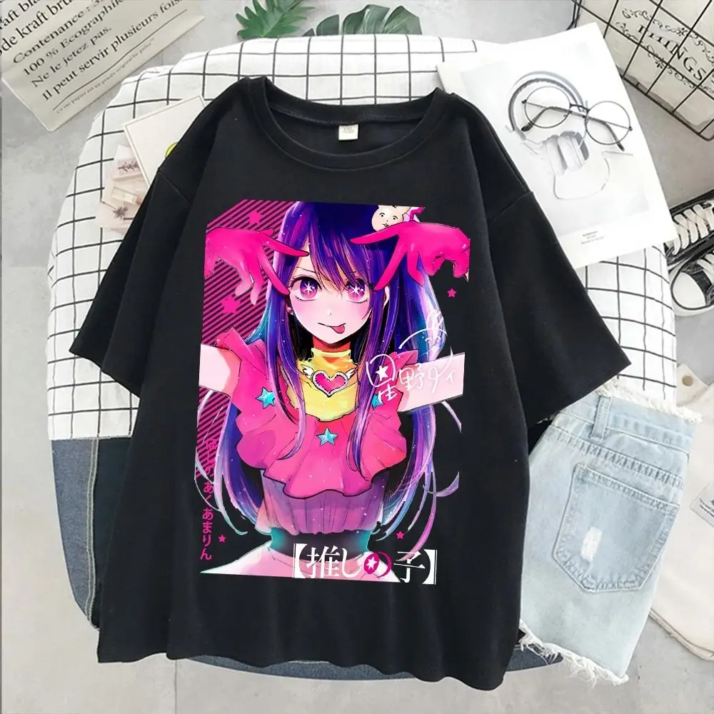 

2023 Cute Anime Women T-shirt OSHI NO KO Hoshino Ai Hoshino Rubii Tee Summer Short Sleeve Graphic T Shirts Kawaii Clothes Tops