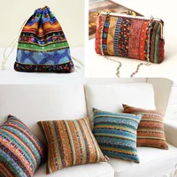 Stripe Pattern Cotton Linen Upholstery Fabric for Sofa Cover Dress Making Decorative Pillowcase Bohemian Household Quilt Textile 6