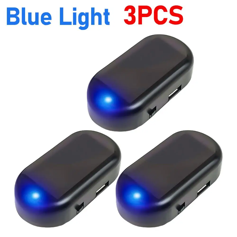 

3Pcs Car LED Solar Powered Fake Security Light Simulated Dummy Alarm Wireless Warning Anti-Theft Caution Lamp Flashing