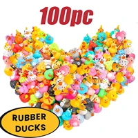 1-100pcs Rubber Ducks in Bulk,Assortment Duckies for Jeep Ducking Floater Duck Bath Toys Party Favors 1