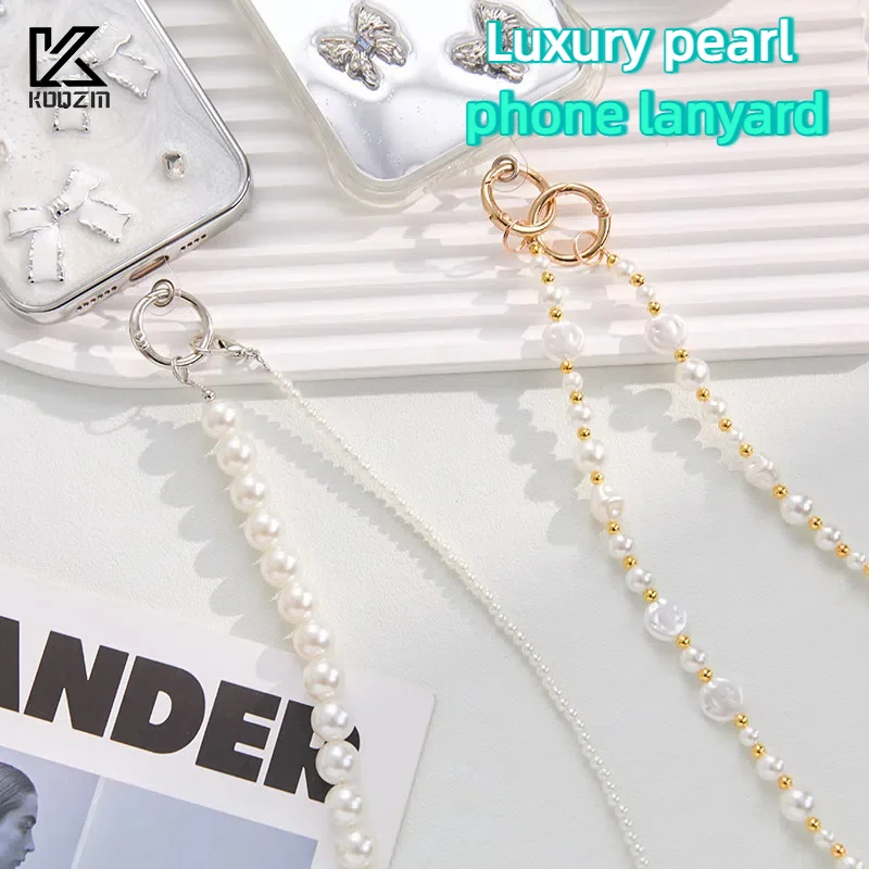 Elegant Pearl Phone Strap and Crossbody Necklace Chain with Anti-Loss Design