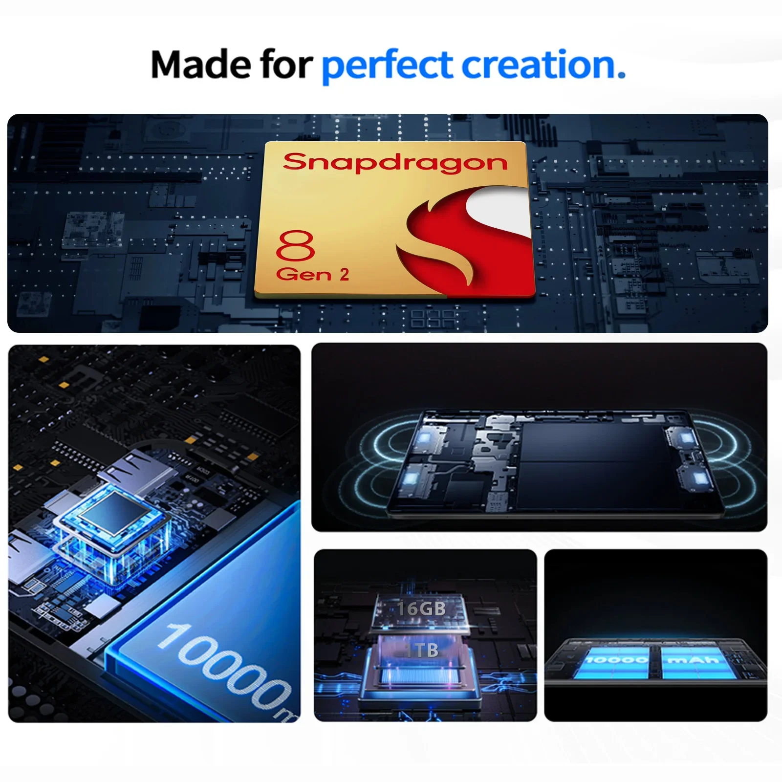 Original Pad 9 Pro 10.1-Inch 16GB+1024GB Full-Screen Design Snapdragon 8 Gen2 Android 13 24MP + 48MP  High-Performance Tablet 3