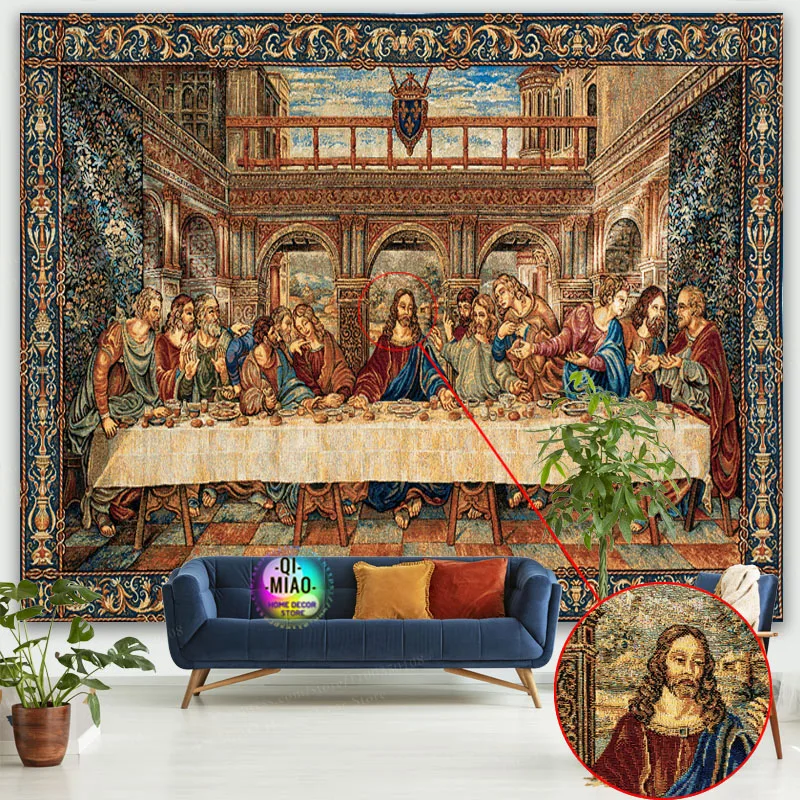 Tapestry decorations Jesus The Last Supper Tapestry Christmas Wall tapestry Easter Wall decor Room decor Christ Home decoration Large Fabric Vintage
