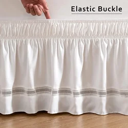 Pretty Embroidery Craft Well Made Wrap Around Ruffles Bed Box Skirt with Adjustable Belts-15 Inch High Room Decor