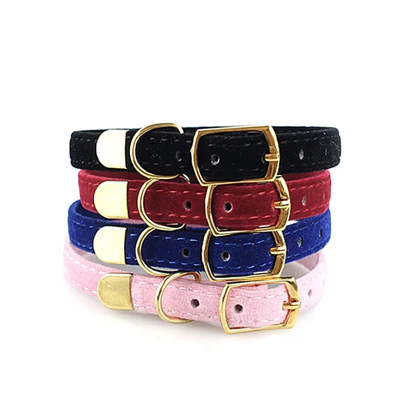 

Safety Cat Collars Cat Collar Puppy Dog Collar for Small Dogs Kittens Cats Solid Pet Collar Chihuahua Products Flocking