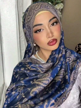 Bohemia Pashmina Sciarpa Hijab Scialle lungo musulmano Foulard femminile Morbido turbante Avvolge la testa per le donne Fascia di marca di lusso 2025 1