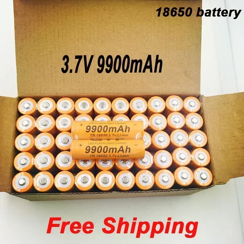 

Free shipping new 18650 battery 3.7V9900MAH rechargeable lithium-ion battery is a new type of high-quality LED flashlight shaver
