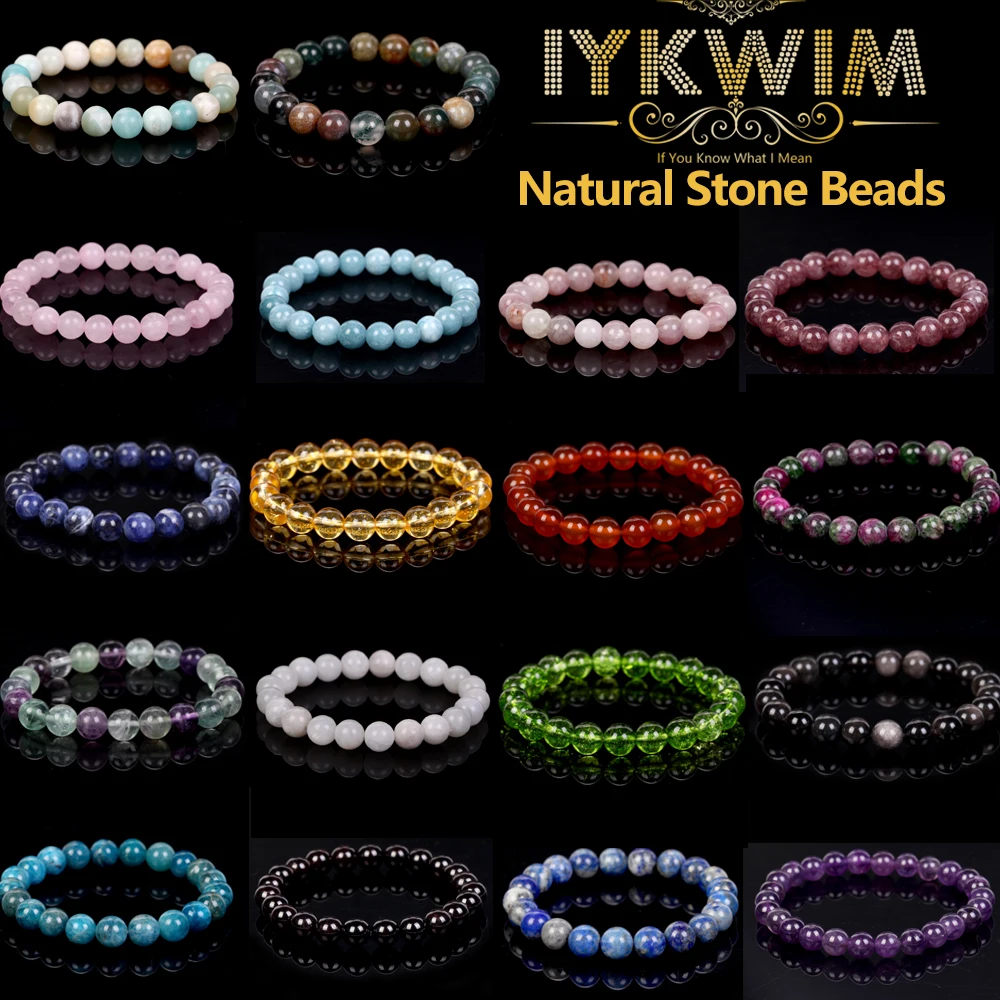 Natural Stone Bracelet Amethysts Turquoises Tourmalines Aquamarines Beads Jewelry Gift For Men Magnetic Health Protection Women 1