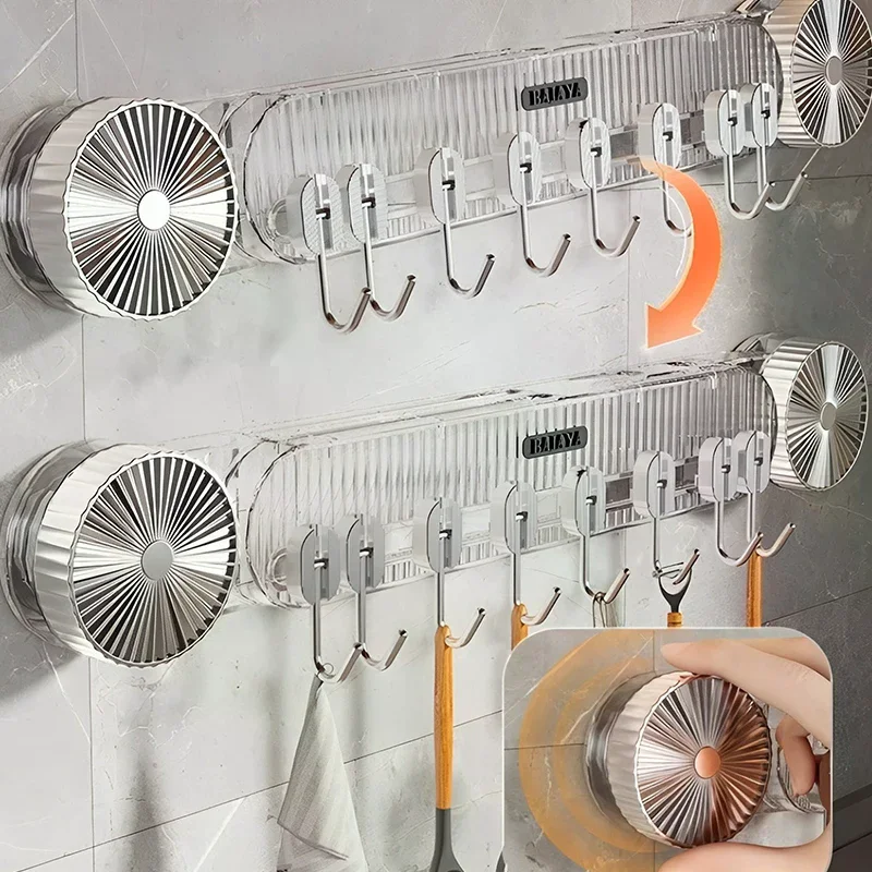 흡착식 칼꽂이 벽걸이, 드릴 필요 없는 주방 칼 및 조리기구 보관대, 주걱, 숟가락 걸이, 공간 절약