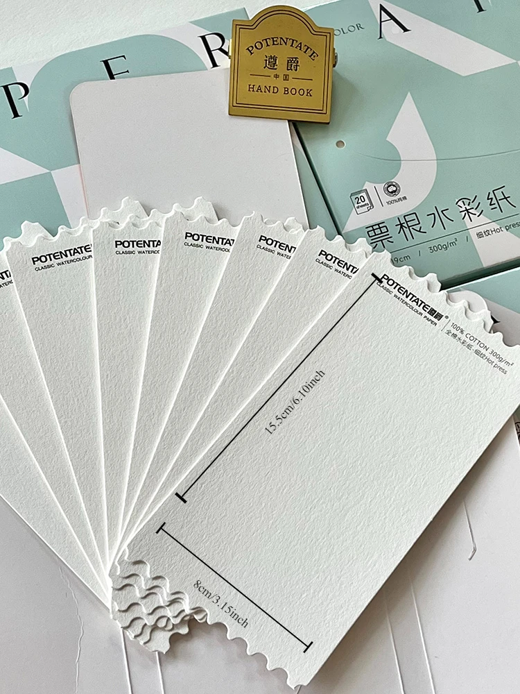 100% Cotton Watercolor Art Paper 20 Sheets, 40lb/300gsm, Hot Press for DIY Thank You Card, Greetings, Christmas, Invitations 2