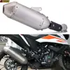 For KTM 250 390 Adventure 2020 2021 2022 2023Motorcycle Exhaust Slip-on Mid Link Pipe Escape Moto Muffler Can Carbon Fiber Cover