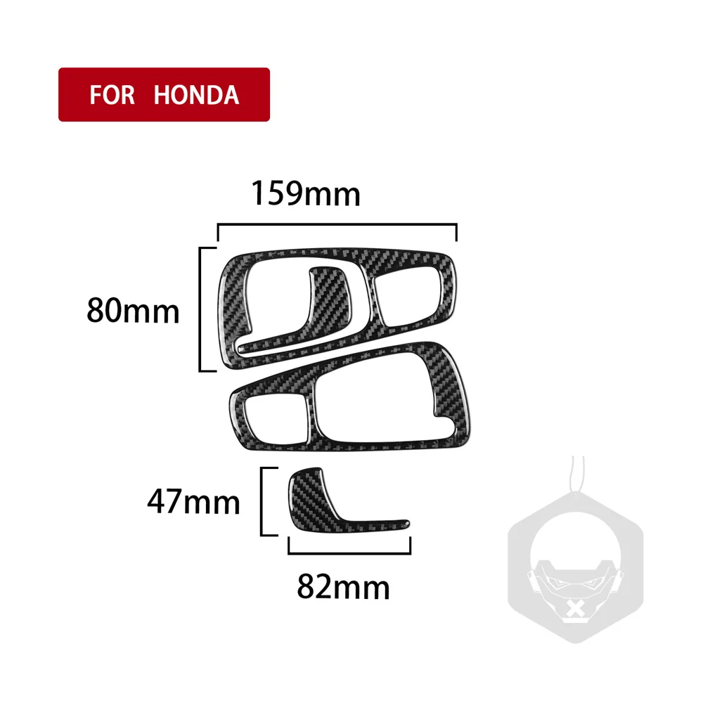 

for Honda S2000 04-09 Interior Door Pulls Carbon Fiber Trim Stickers 4 pcs