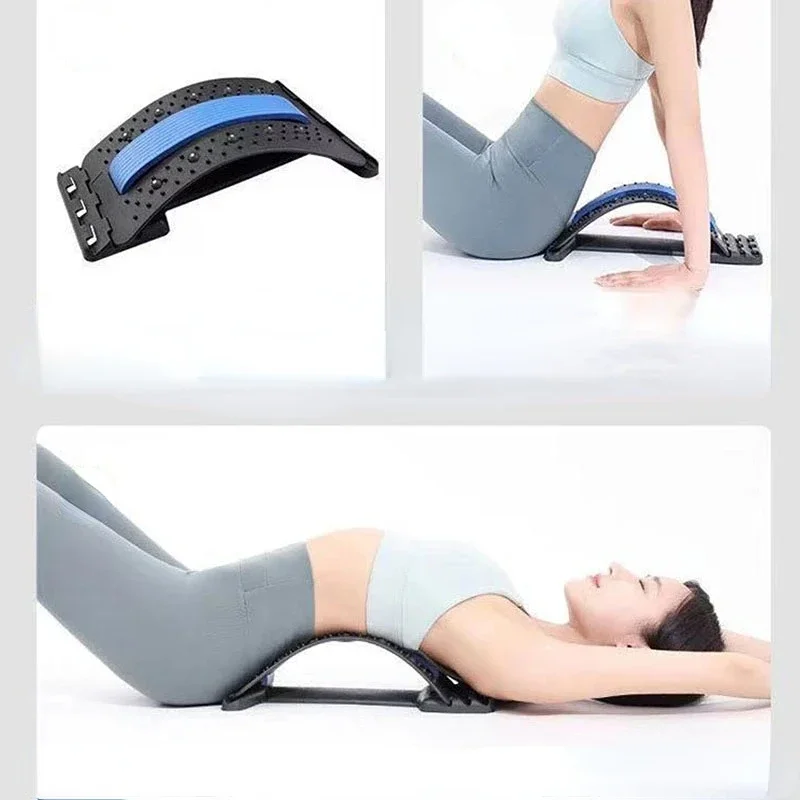 Adjustable Back Stretcher Multi-Level Massager Waist Neck Fitness Lumbar Cervical Spine Cervical Spine Support Massager Lying