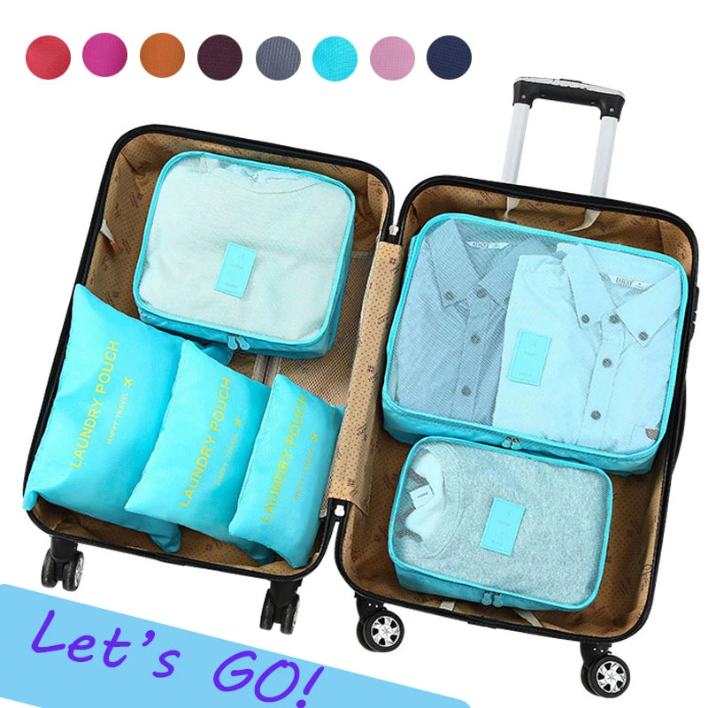 6 Pcs/set Travel Bag Clothes Shoe Organizer Traveling Compression