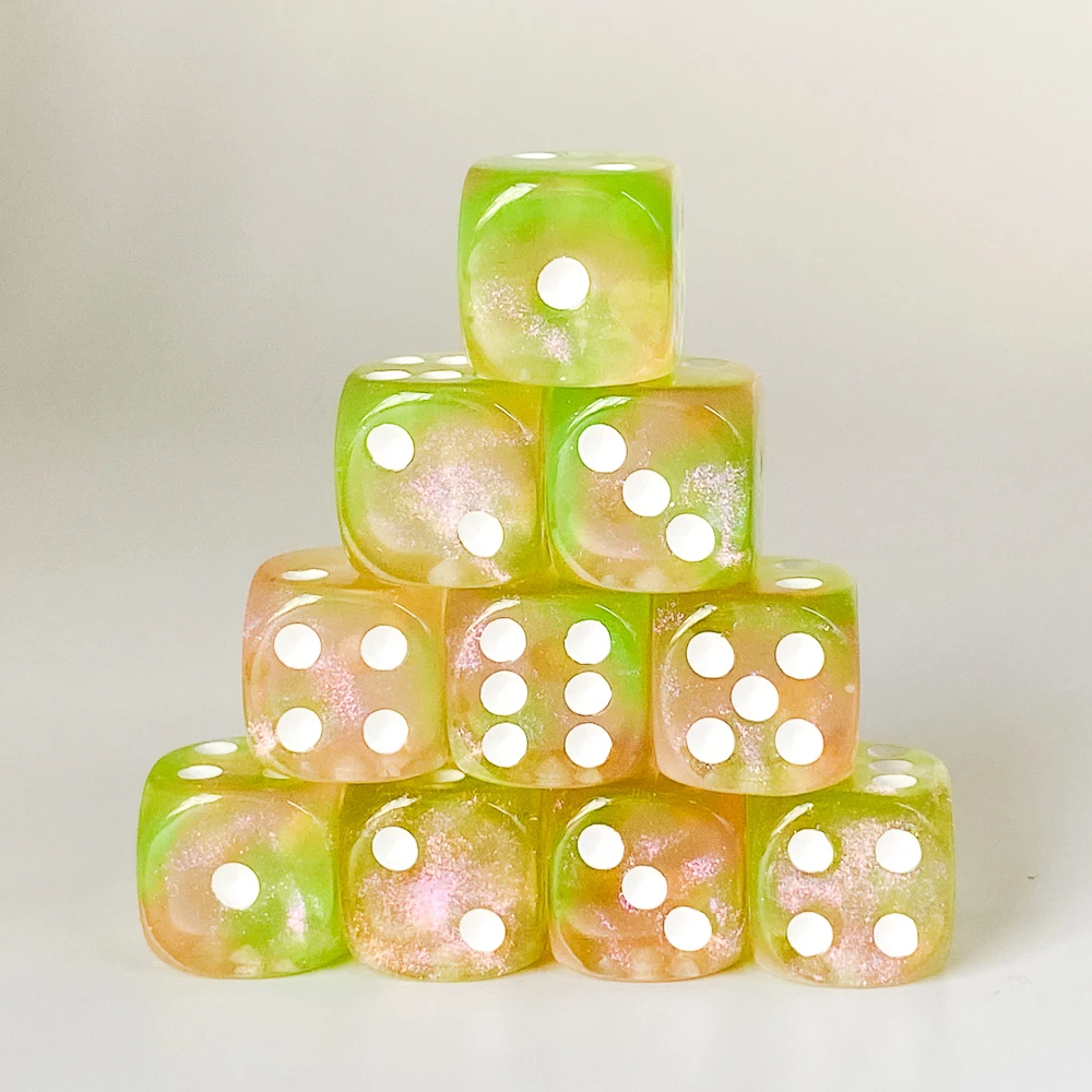 Dice Set 10Pcs D6 Six Sides Dice 16mm Funny Games Dice for RPG Club Gambling Desktop Party Bar Board Game Table Accessories