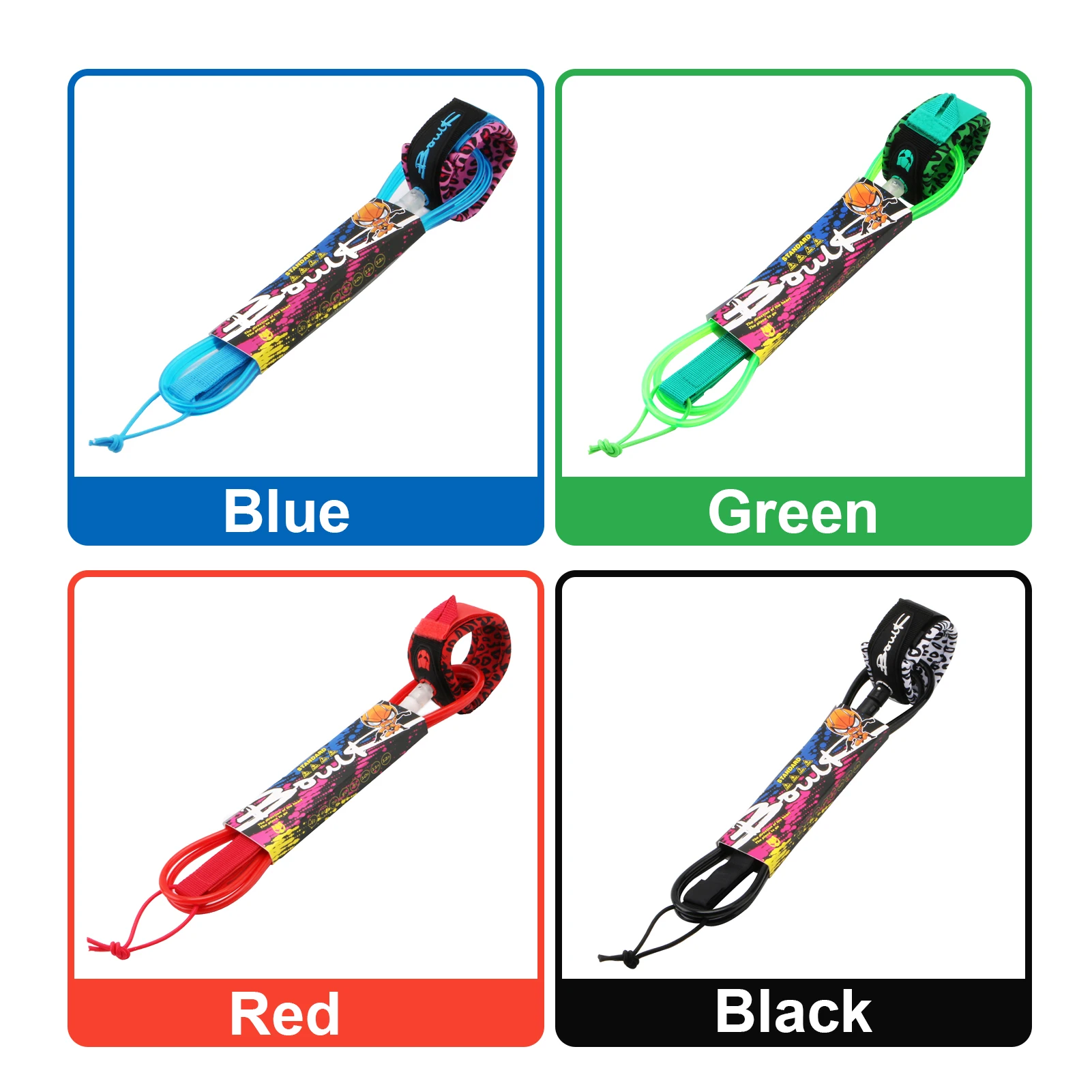 Surfboard Foot Leash TPU Stainless Swivels 7mm Thick 6ft/8ft Longboard Foot Rope Surf Leg Rope surfboard strap surfboard leash
