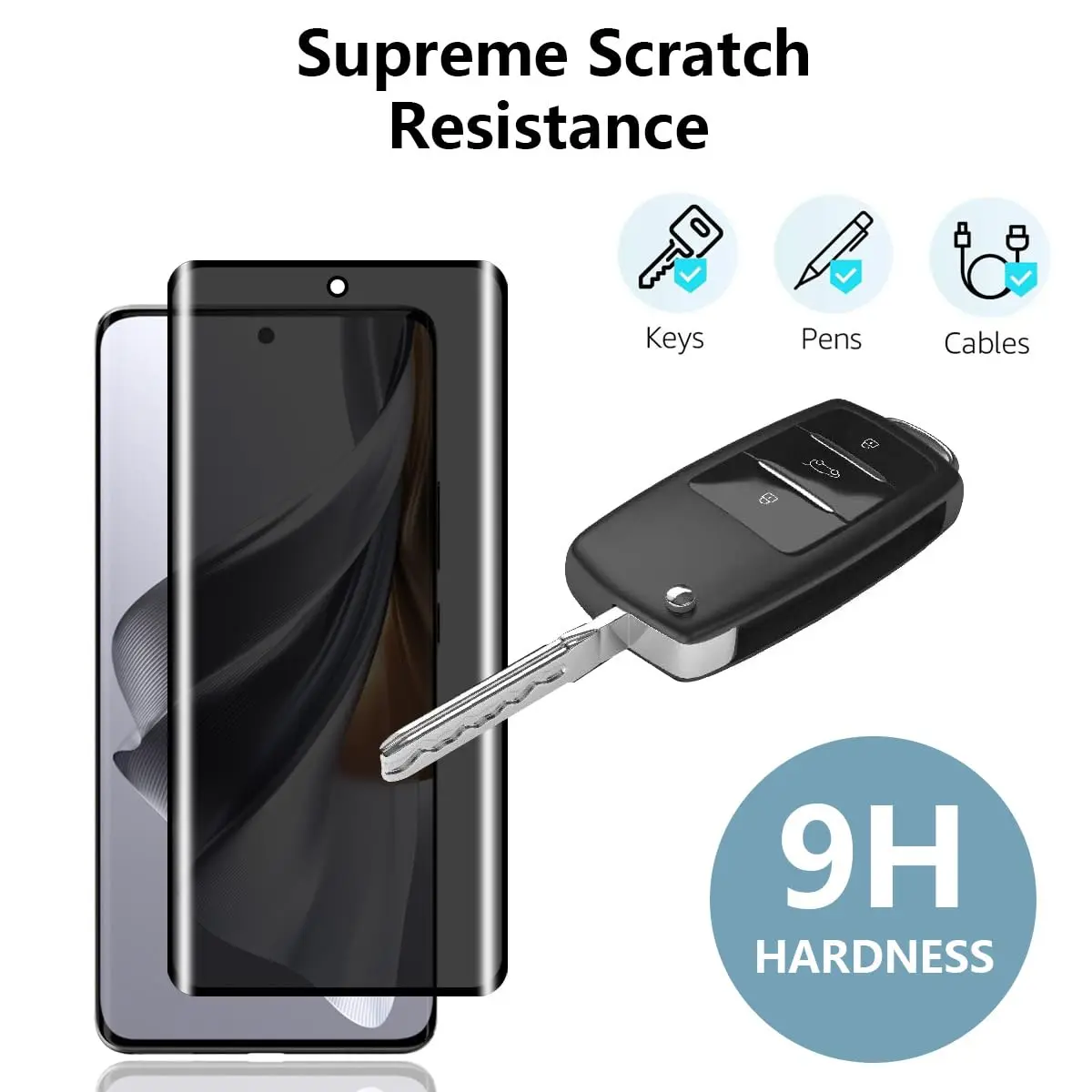 Anti Spy Screen Protector For OPPO Realme 11 Pro Plus, 3D Privacy Tempered Glass 9H Peep Case Friendly Free Shipping