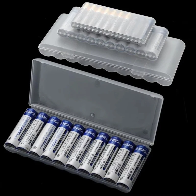 10 Slots Hard Plastic Container Portable Case Battery Storage Box For AAA/AA/18650 Battery Organizer Box Container Accessories