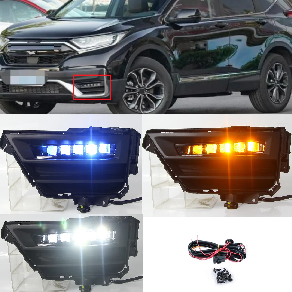 

LED Front bumper Fog light Foglight day light Daytime running lights for Honda CRV 2020 2021 2022