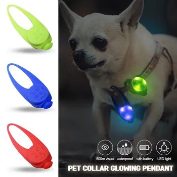 Pet Led Silicone Rubber Pendant Safety Flashing Glow Light Blinking Led Collar Luminous Pendant For Pet Dog Puppy Necklace 2