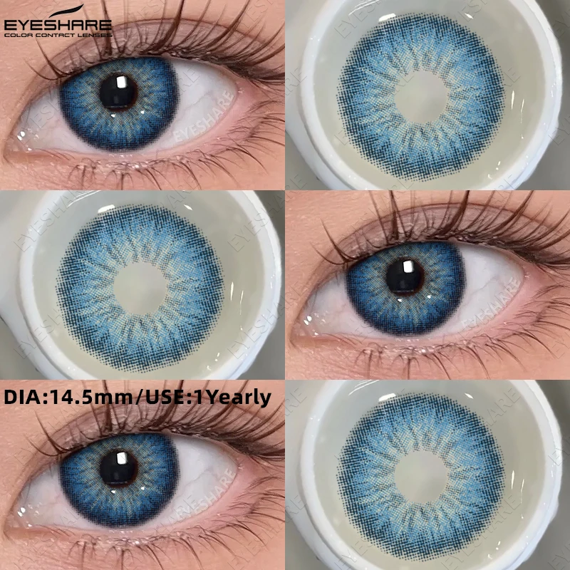 EYESHARE 2 Stück farbige Kontaktlinsen für Augen, Weihnachten, grüne Augenkontakte, weiche blaue graue Make-up-Linse, hochwertige braune Augenlinse – Detail 7