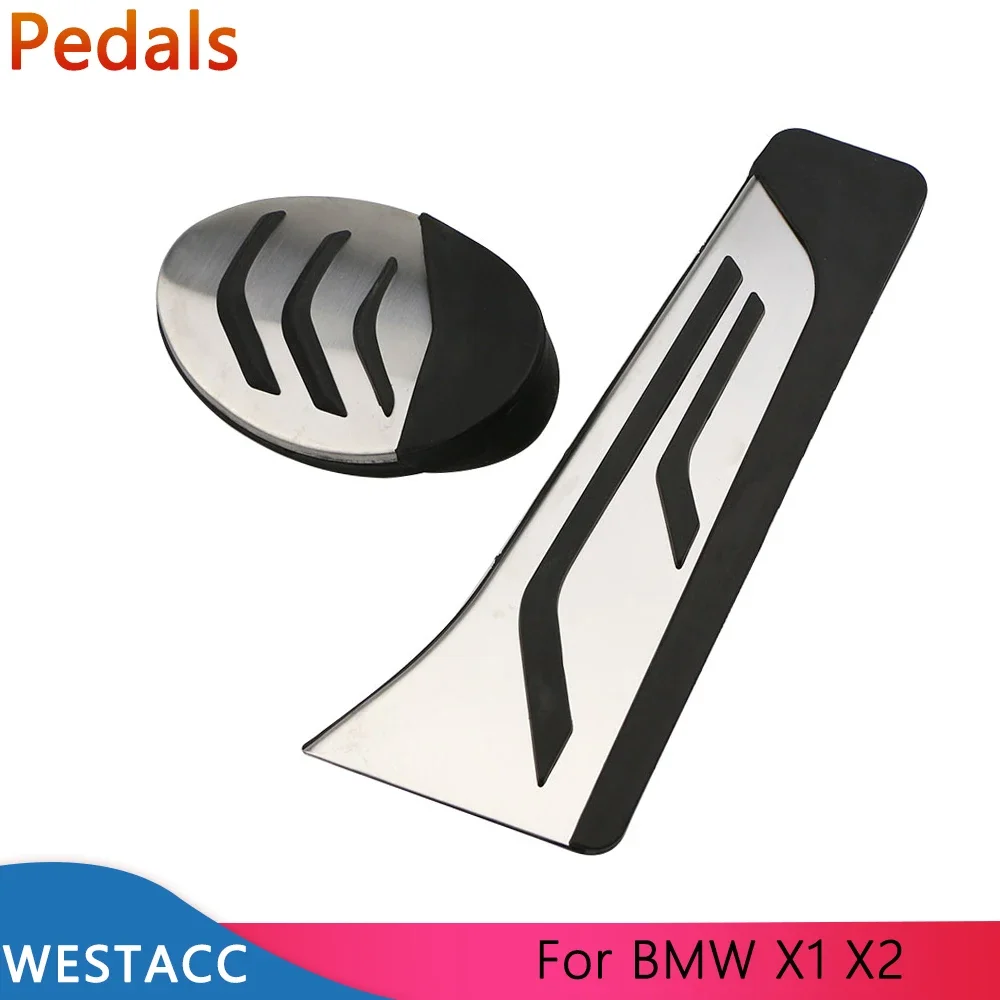 Stainless Steel Car Pedals Accelerator Gas Brake Rest Pedal Cover for BMW X1 F48 X2 F39 1 2 Series F40 F45 F46 Accessories