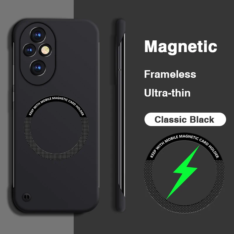 Luxury Magnetic Frameless Hard PC Phone Case with Wireless Charging Capability