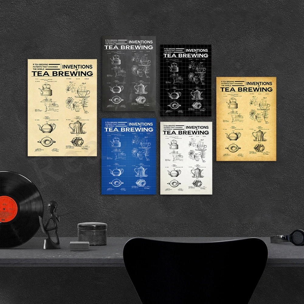 

Invention of tea, brewing tea, tea room decoration tea kitchen printing tea patent poster