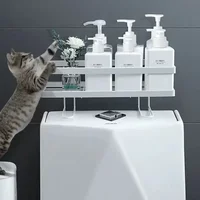 Over The Toilet Shelf Toilet Storage 1Tier Bathroom Organizer Shelves,Multi-function Paper Holder Basket No Drilling Space Saver 1