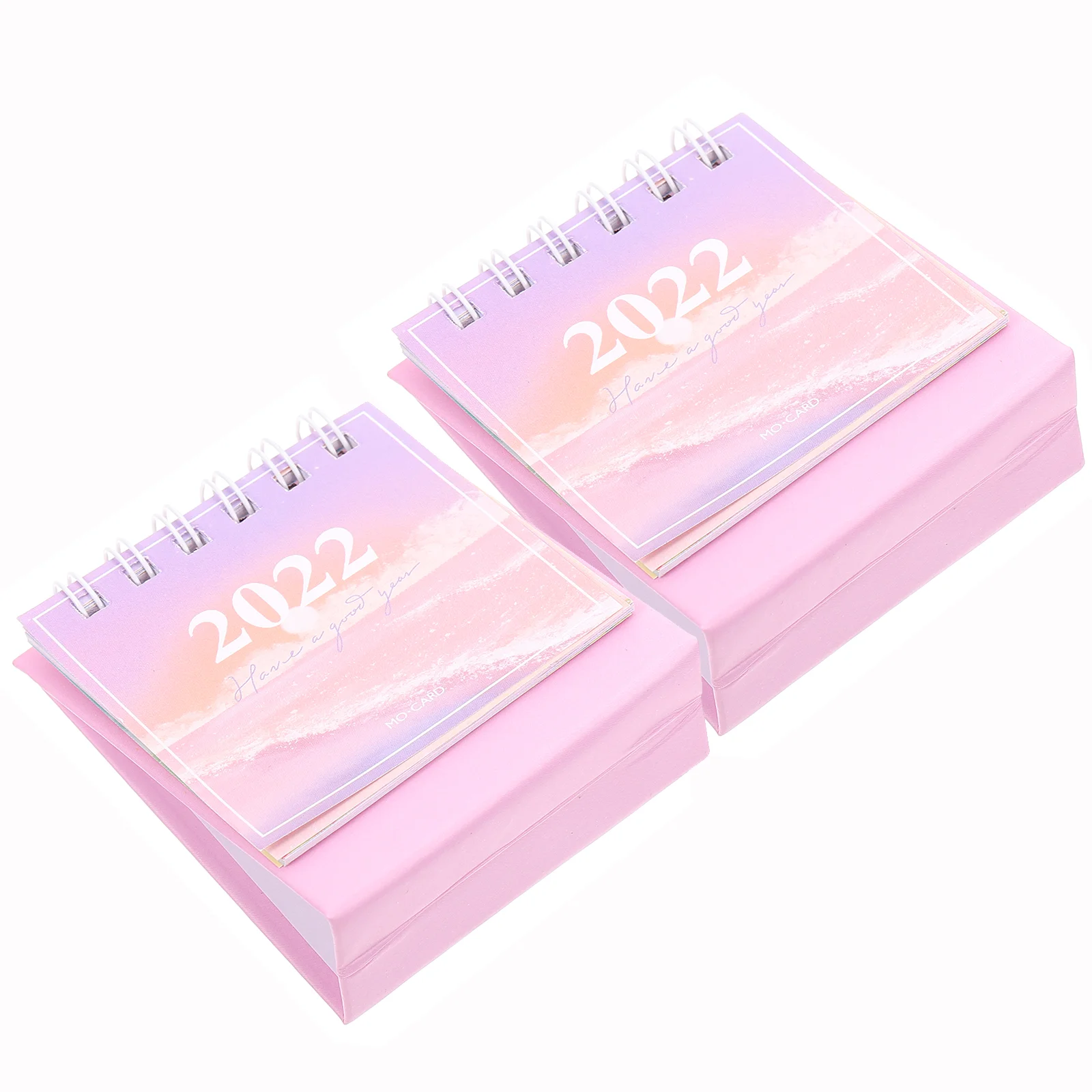 

2 Pcs Coil Mini Desk Calendar Office Calendars Durable Paper Tabletop Decoration