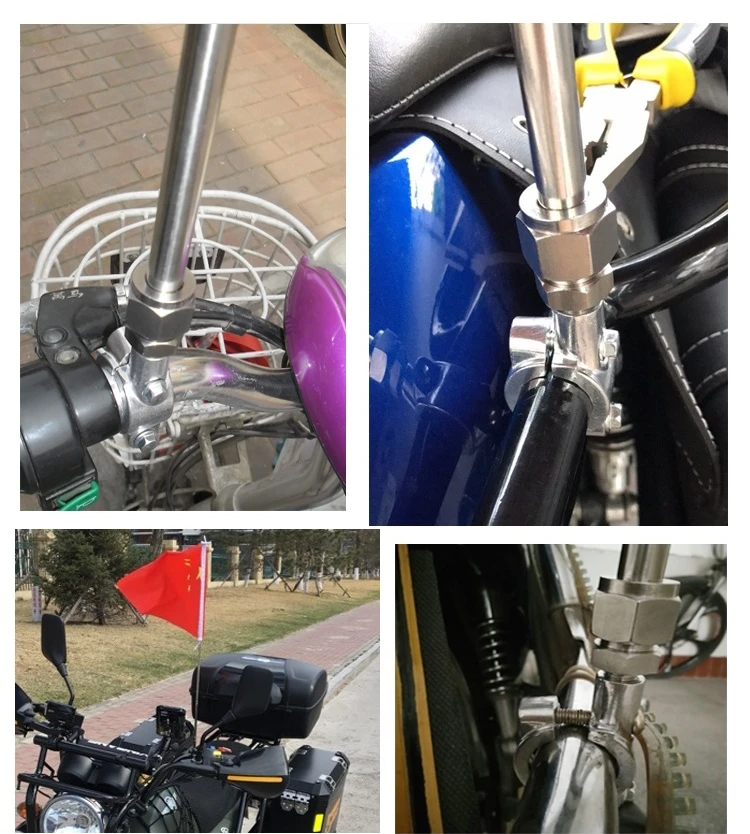 Mât De Drapeau Réglable Pour Moto – Mât Télescopique Pour