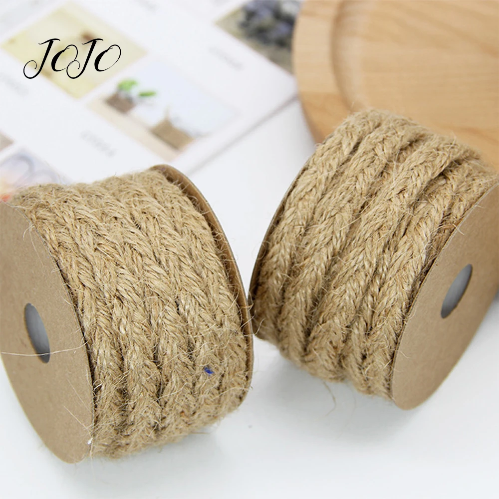JOJO BOWS Hemp Rope Ribbon Jute Burlap Webbing For Needlework Gift Box Card Wrapping DIY Craft Supplies Apparel Sewing