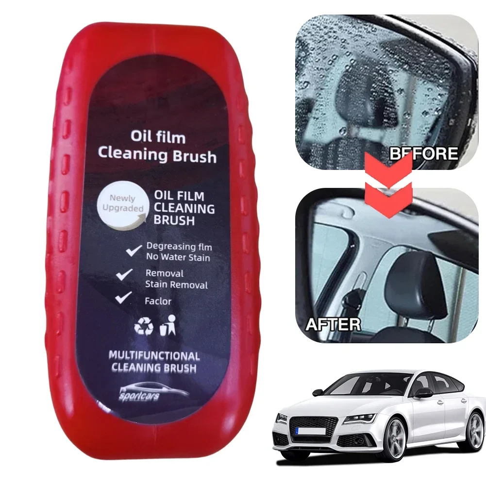 Car Glass Oil Film Remover Powerful Windshield Cleaner Car Glass Sponge Cleaning Brush Water Spots Stain Removal Auto Detailing 2
