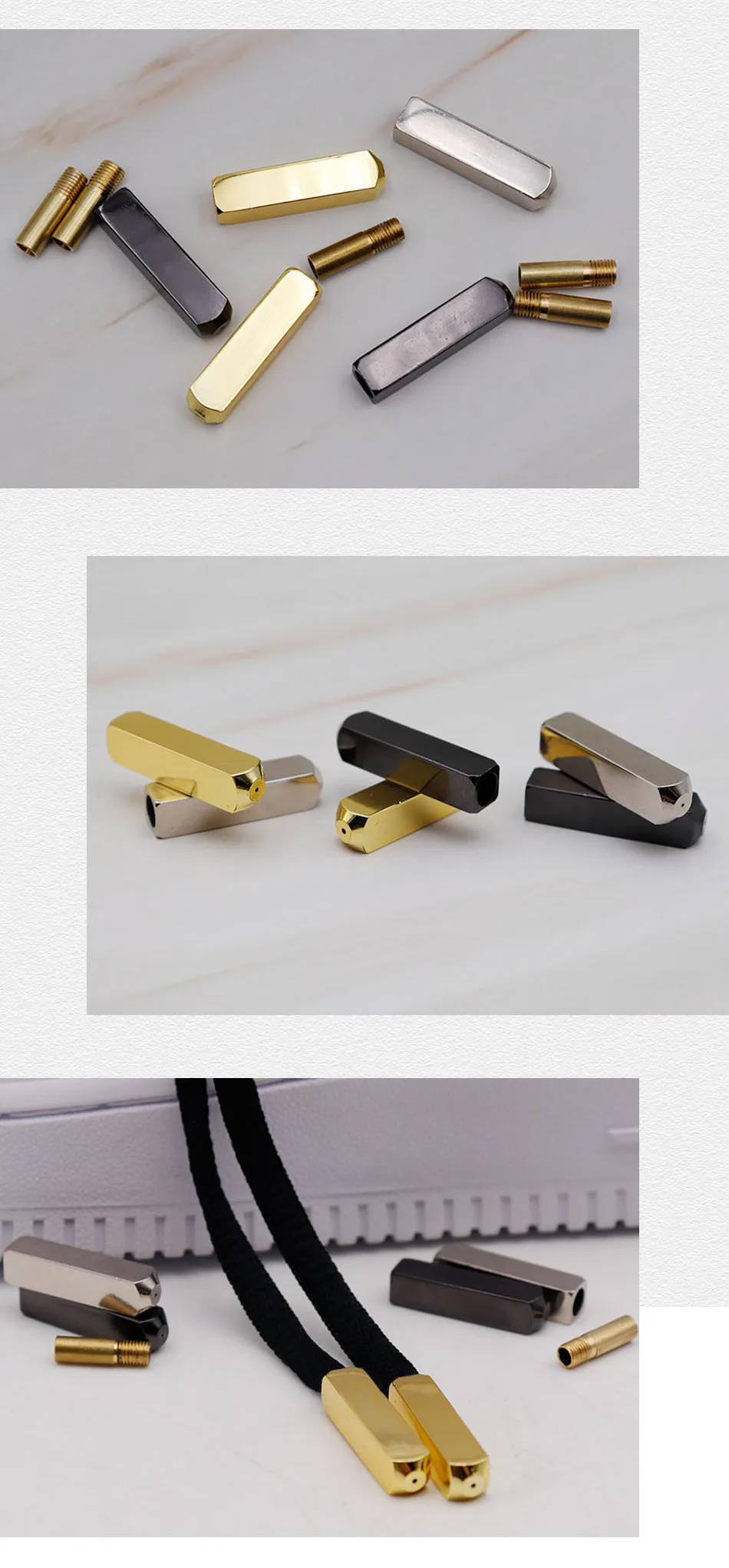 Weiou Spitze Klassische Air Sneaker Schnürsenkel Tipps 25*6*6mm 4Pcs Spiegel Reflet Glatte Seil Köpfe leinwand Quader Metall Aglets Großhandel – Detail 6