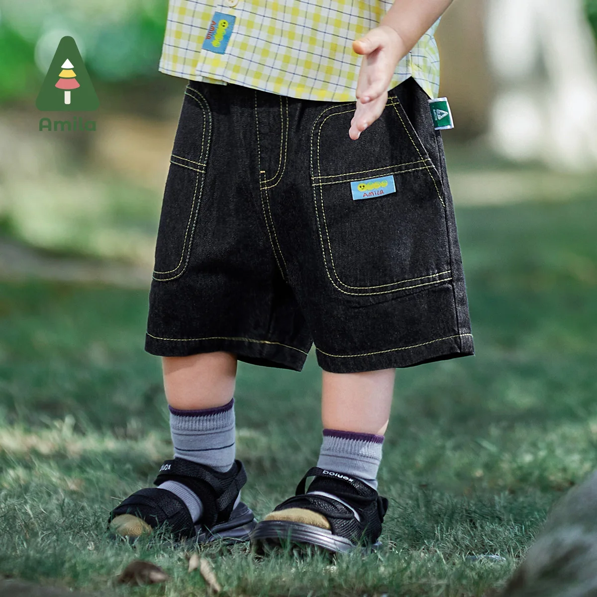 Baby Boy Pants Summer Denim Shorts Not Easy to Fade Cute Cartoon Pattern Casual Fashion Simple Children's Bottoms Amila baby shorts