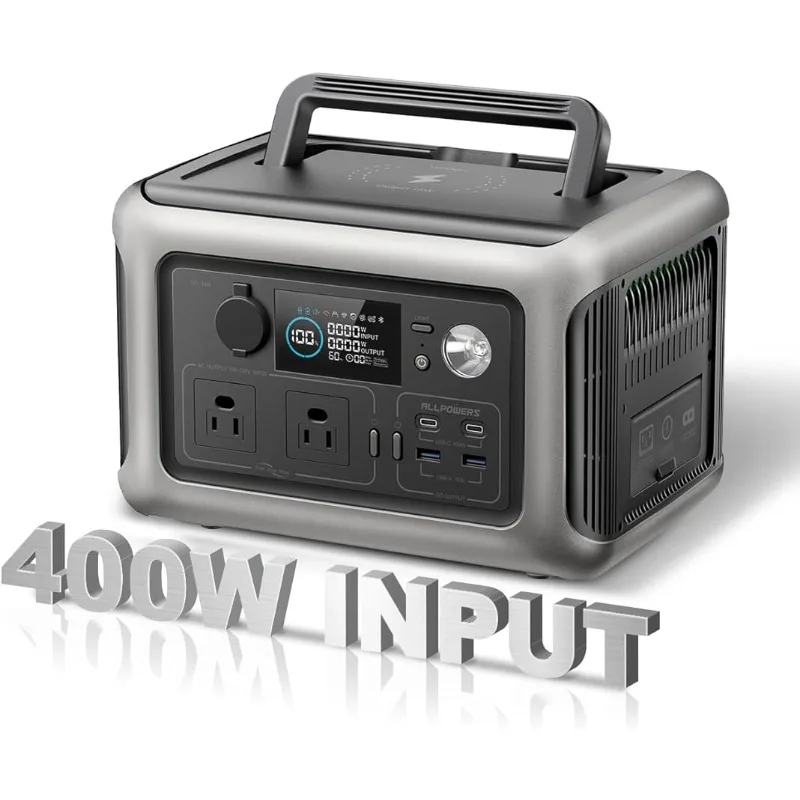 

ALLPOWERS R600 Super-Quiet Portable Power Station, 299Wh 600W LiFePO4 Battery Backup with UPS Function