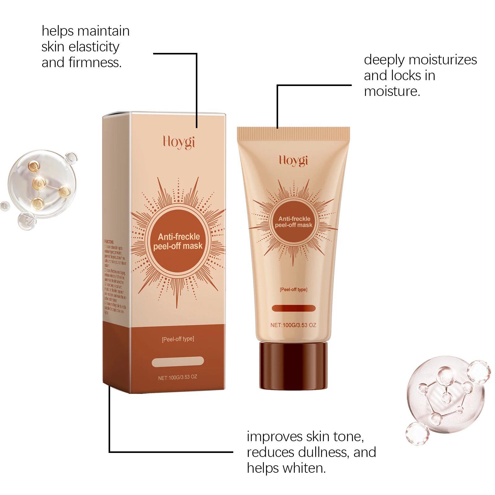 HOYGI Radiant Glow Peel-Off Face Mask - Deep Cleanse, Brighten, and Firm Skin