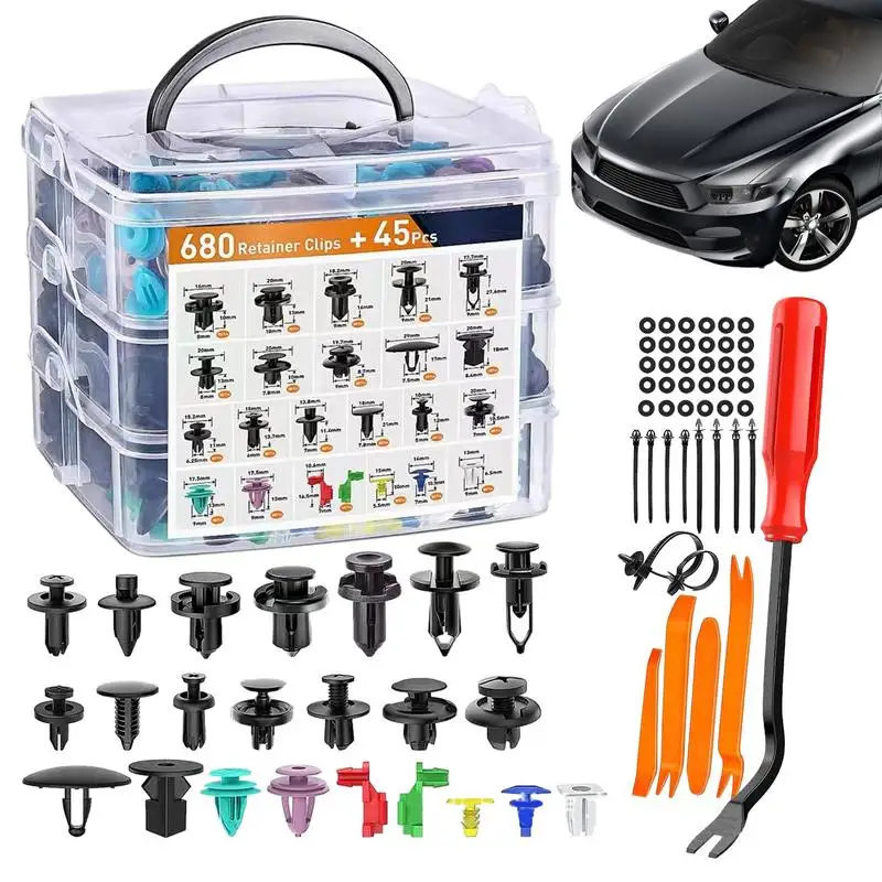 

Автомобильные зажимы 725 шт. автомобильные зажимы для бампера универсальные зажимы для переднего бампера с автомобильной панелью приспособление для ремонта бампера заклепки для грузовика
